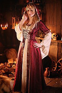 Mittelalter Kleid Brokat