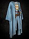 Hellblaue Robe mit Kapuze Baumwolle