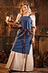 Mittelalterliches Träger-Überkleid Frida, blau