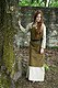 Mittelalterliches Trägerkleid Jodis, herbstgrün