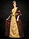 Renaissance Dress with Zatteln, rot-golden